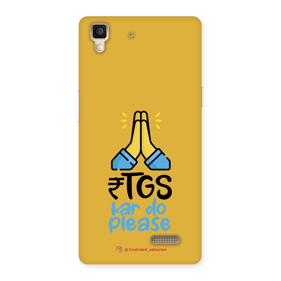 RTGS Kar Do Please Mustard Yellow Back Case for Oppo R7