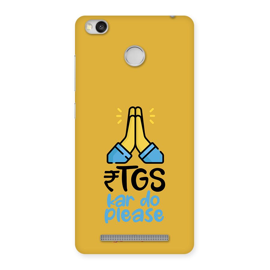 RTGS Kar Do Please Mustard Yellow Back Case for Redmi 3S Prime