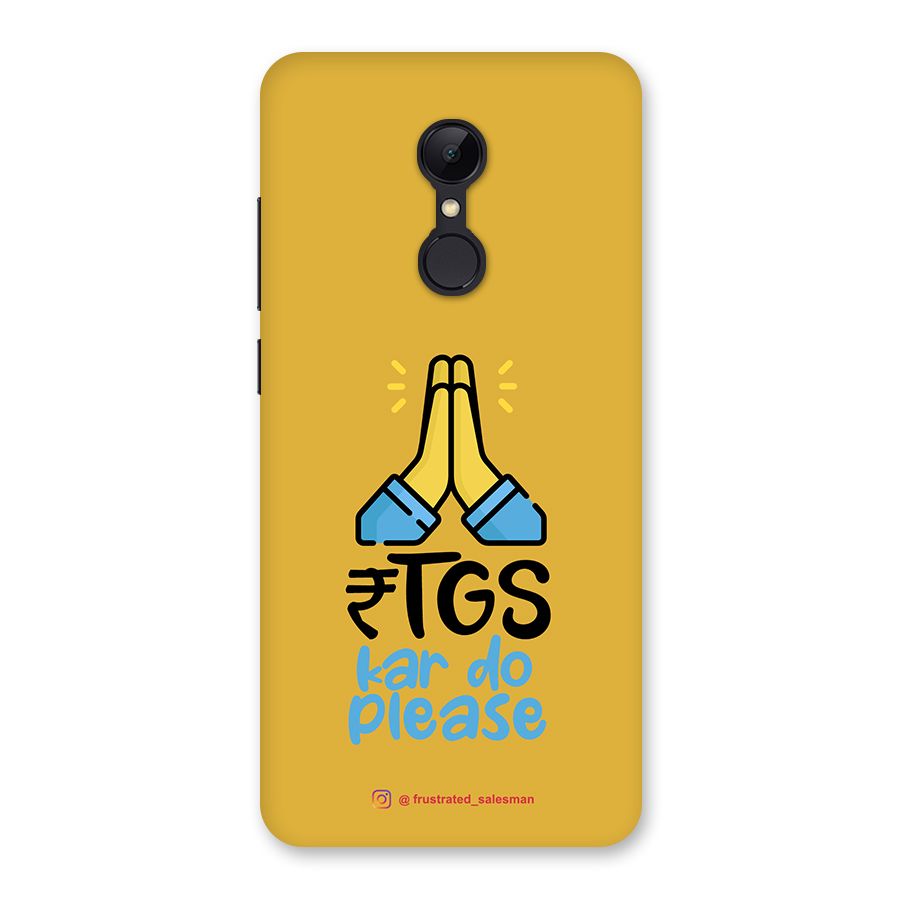 RTGS Kar Do Please Mustard Yellow Back Case for Redmi 5