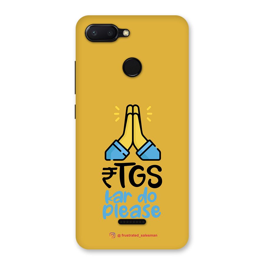 RTGS Kar Do Please Mustard Yellow Back Case for Redmi 6