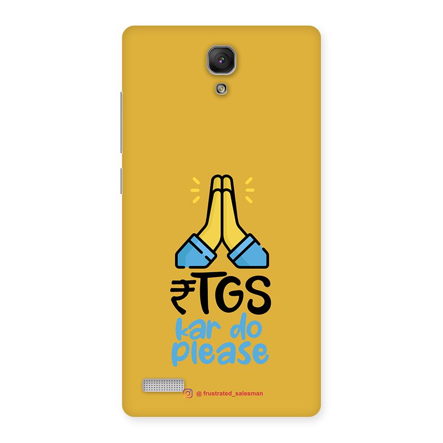 RTGS Kar Do Please Mustard Yellow Back Case for Redmi Note