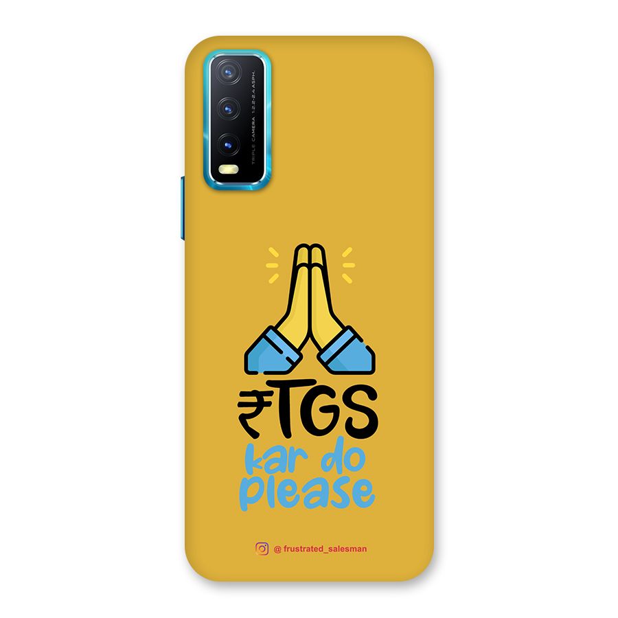 RTGS Kar Do Please Mustard Yellow Back Case for Vivo Y20A