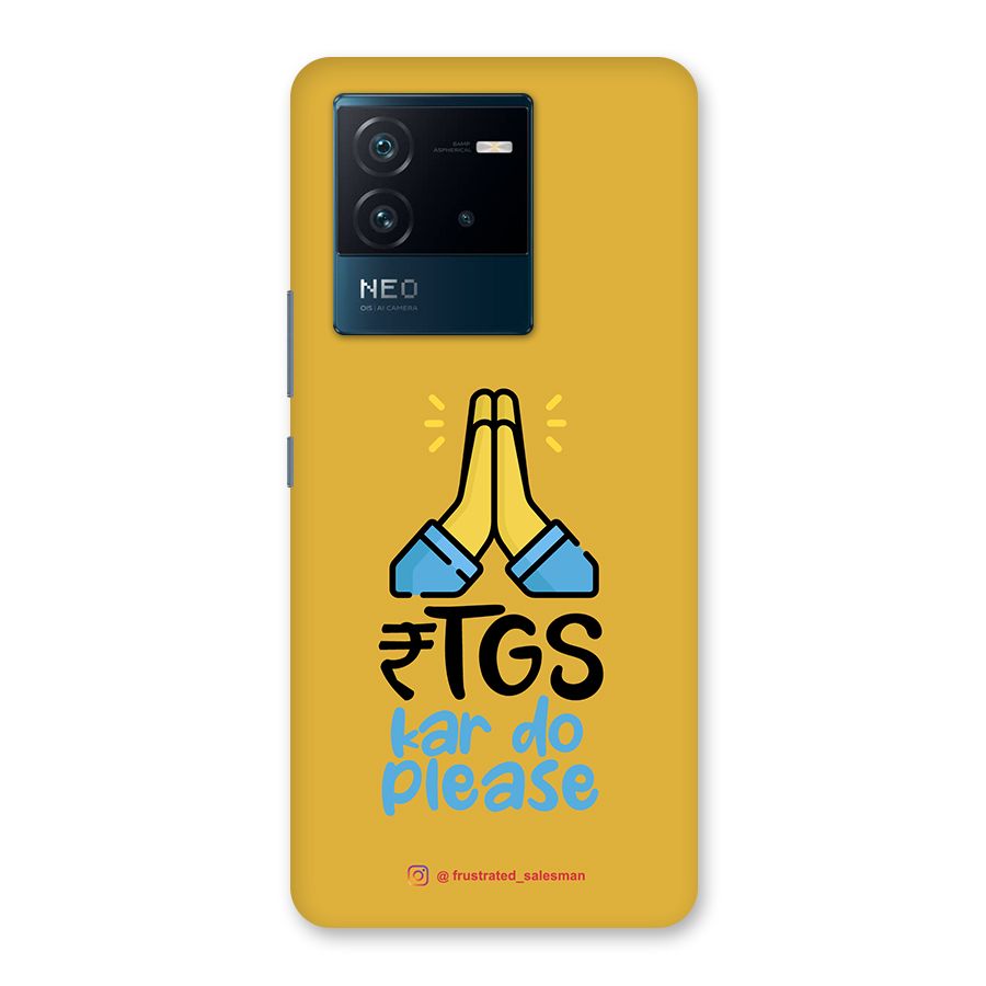 RTGS Kar Do Please Mustard Yellow Back Case for Vivo iQOO Neo 6 5G