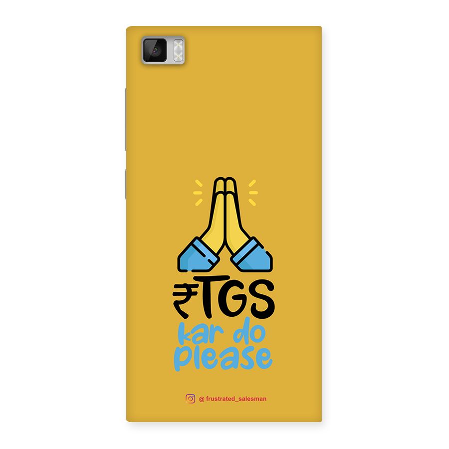 RTGS Kar Do Please Mustard Yellow Back Case for Xiaomi Mi3