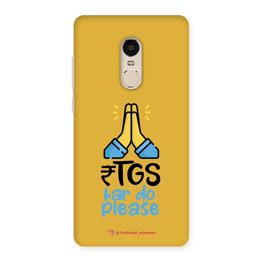 RTGS Kar Do Please Mustard Yellow Back Case for Xiaomi Redmi Note 4
