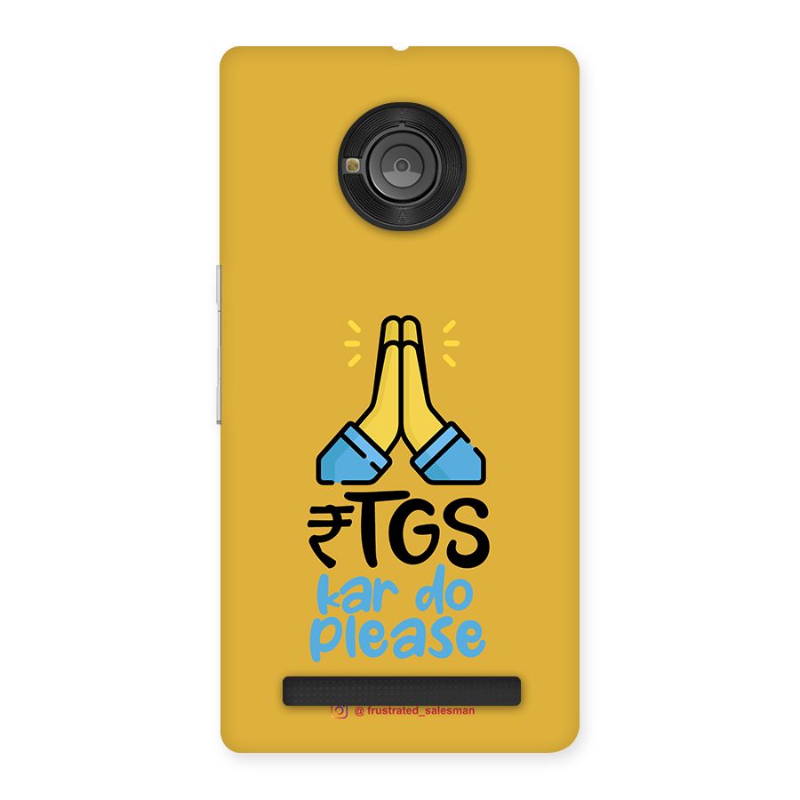 RTGS Kar Do Please Mustard Yellow Back Case for Yu Yunique