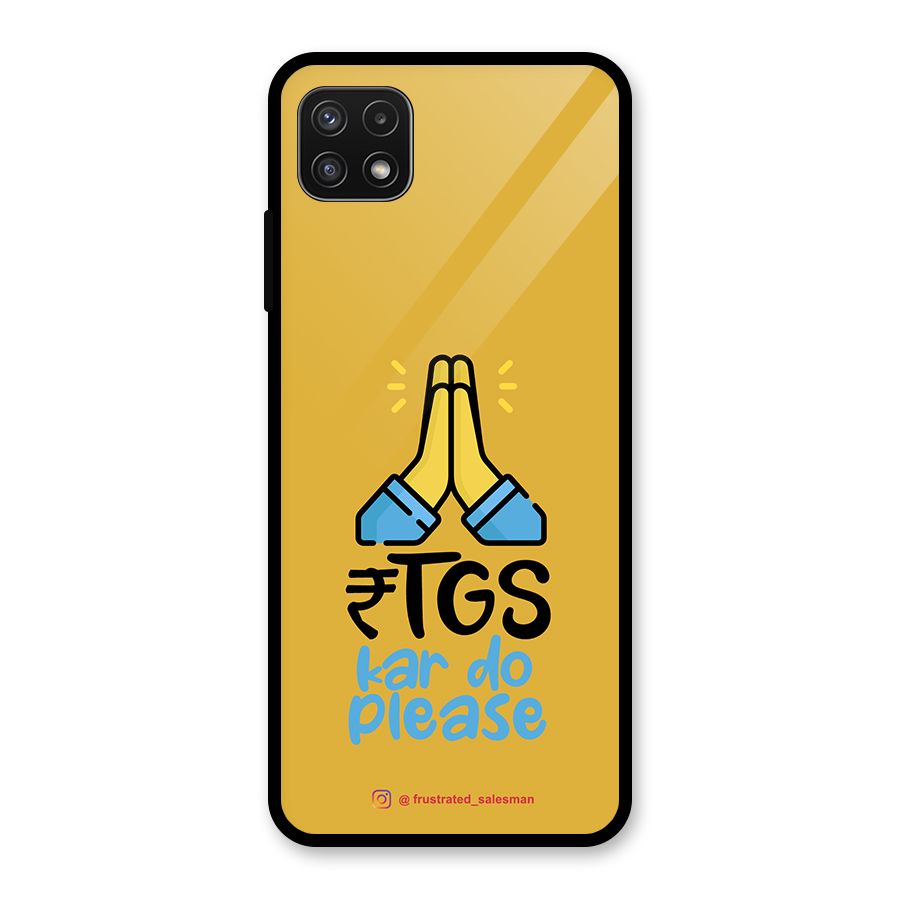 RTGS Kar Do Please Mustard Yellow Glass Back Case for Galaxy A22 5G