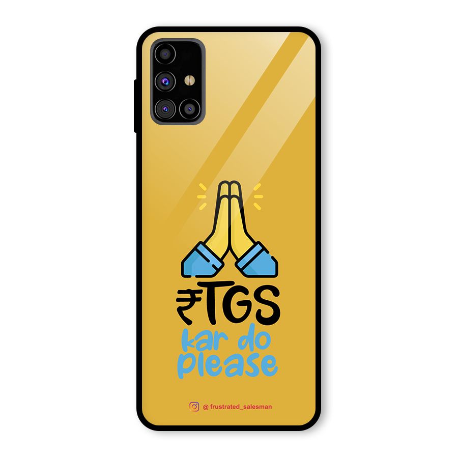 RTGS Kar Do Please Mustard Yellow Glass Back Case for Galaxy M31s
