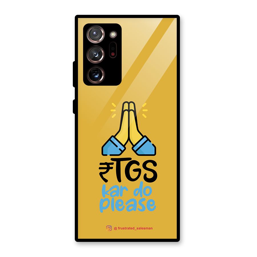 RTGS Kar Do Please Mustard Yellow Glass Back Case for Galaxy Note 20 Ultra
