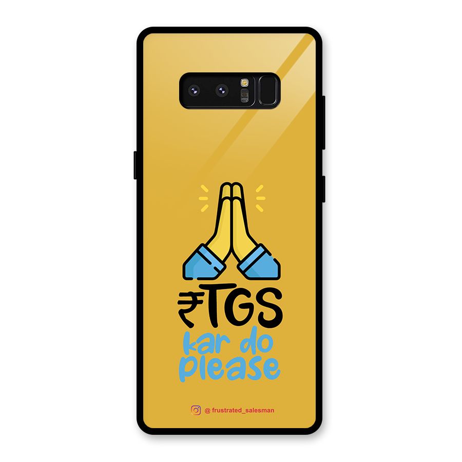 RTGS Kar Do Please Mustard Yellow Glass Back Case for Galaxy Note 8