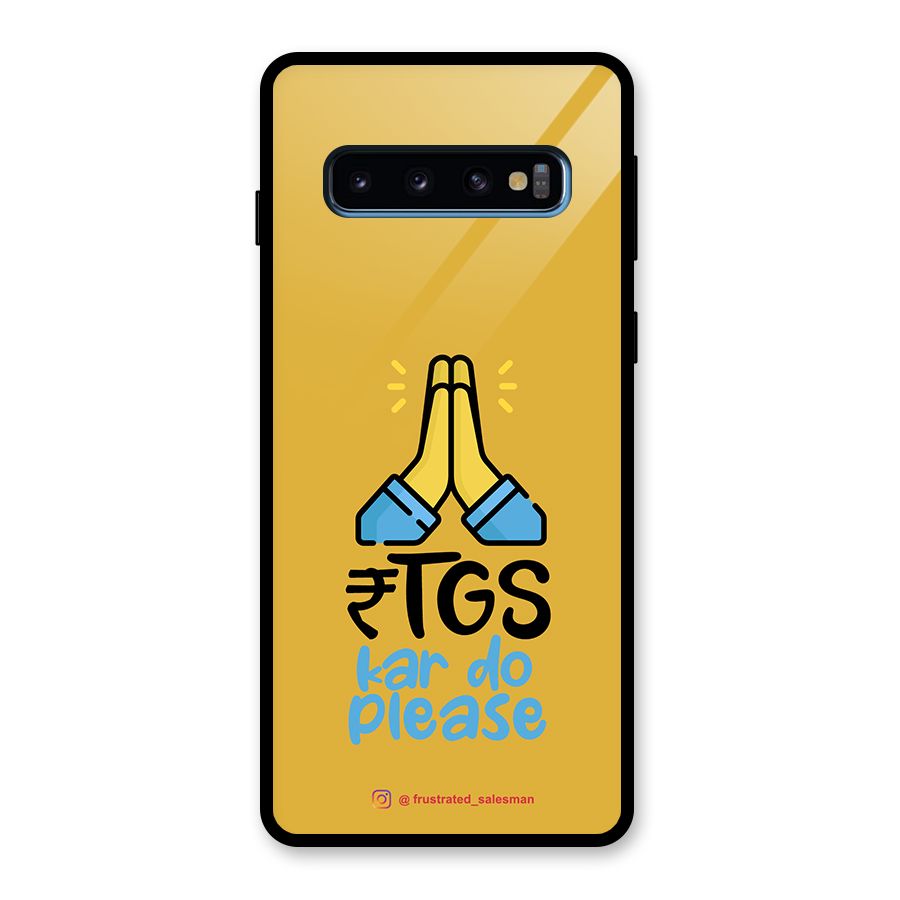 RTGS Kar Do Please Mustard Yellow Glass Back Case for Galaxy S10