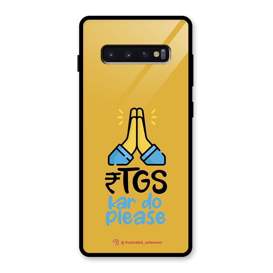 RTGS Kar Do Please Mustard Yellow Glass Back Case for Galaxy S10 Plus