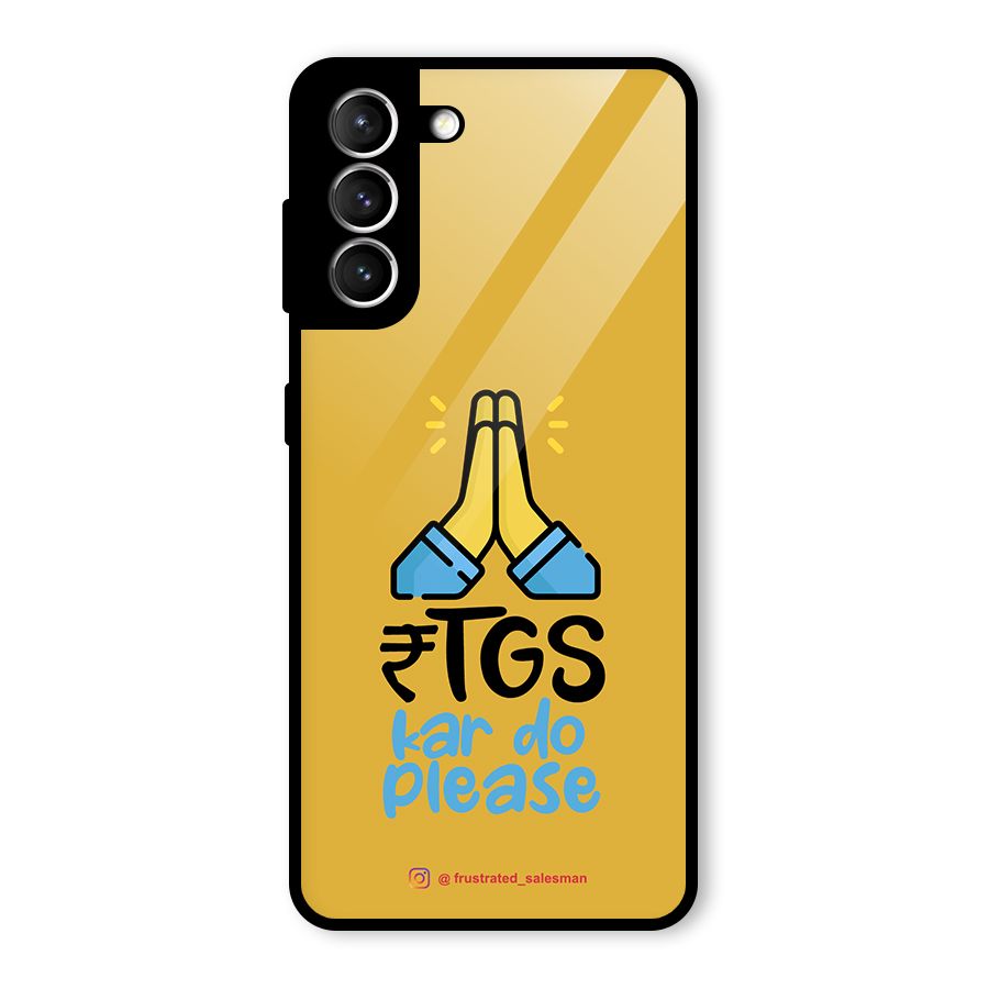 RTGS Kar Do Please Mustard Yellow Glass Back Case for Galaxy S21 5G