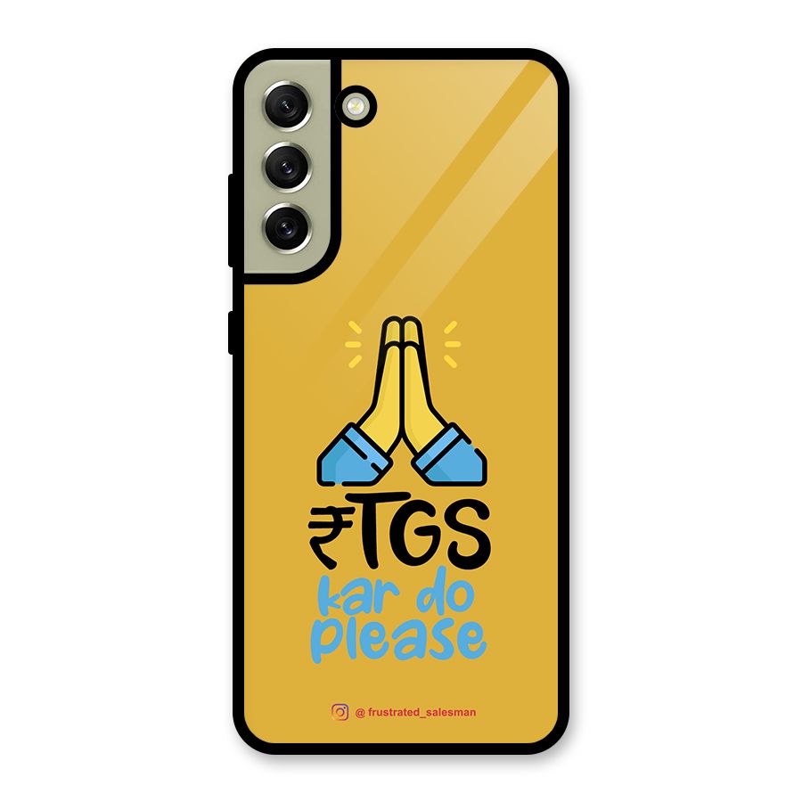 RTGS Kar Do Please Mustard Yellow Glass Back Case for Galaxy S21 FE 5G