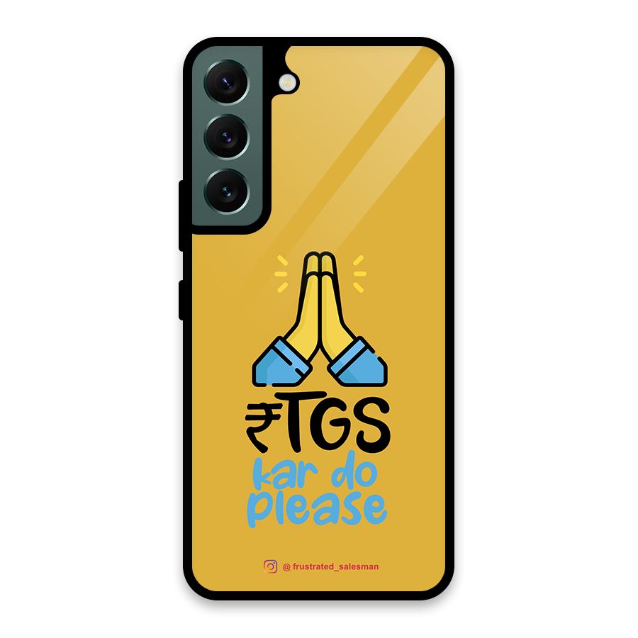 RTGS Kar Do Please Mustard Yellow Glass Back Case for Galaxy S22 5G