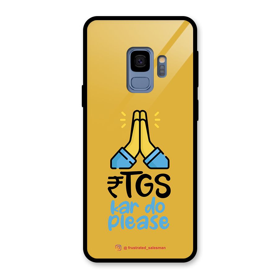 RTGS Kar Do Please Mustard Yellow Glass Back Case for Galaxy S9