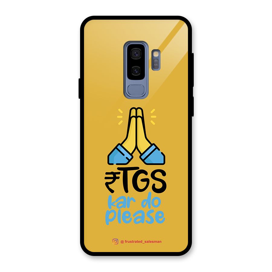 RTGS Kar Do Please Mustard Yellow Glass Back Case for Galaxy S9 Plus