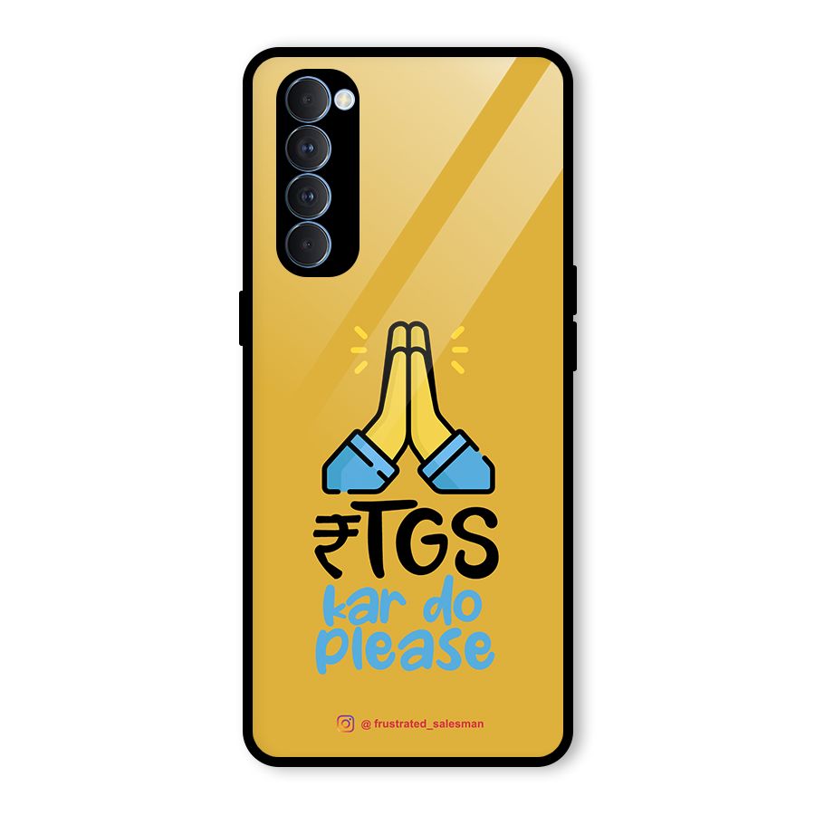 RTGS Kar Do Please Mustard Yellow Glass Back Case for Oppo Reno4 Pro