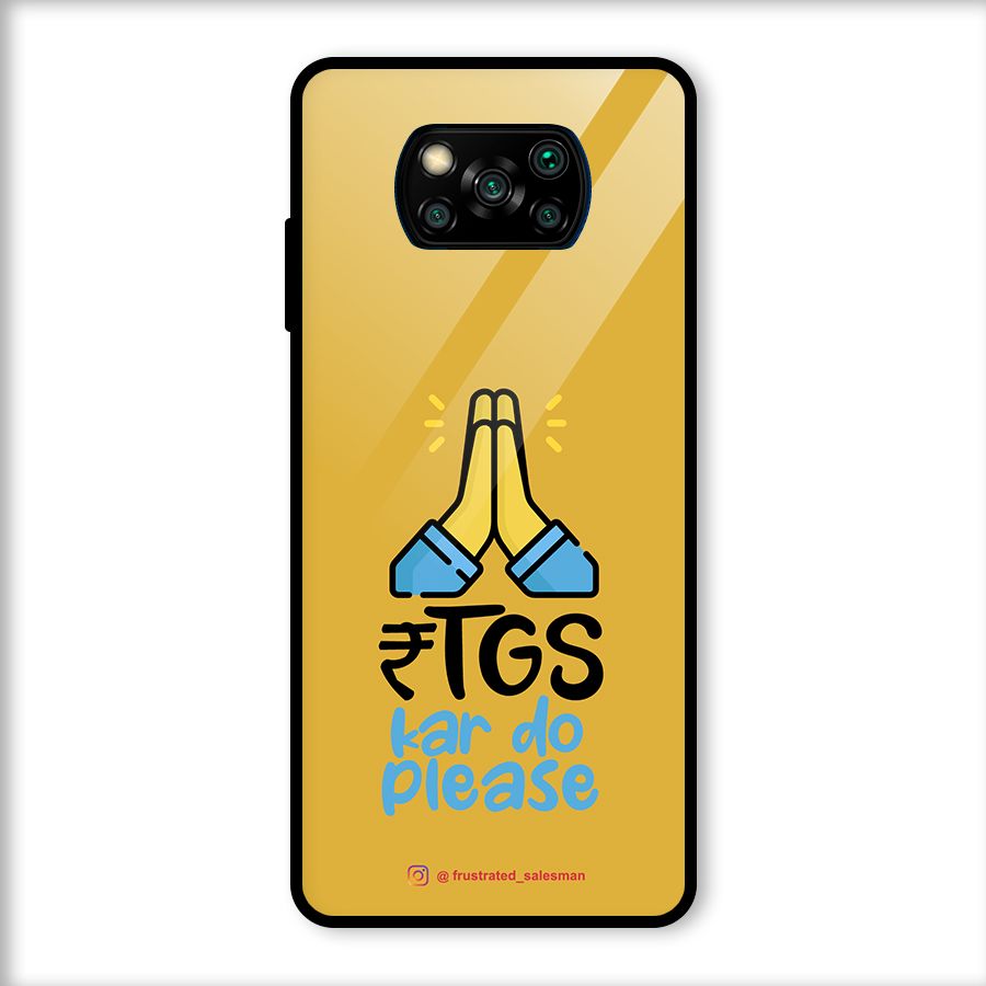 RTGS Kar Do Please Mustard Yellow Glass Back Case for Poco X3