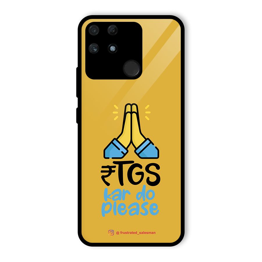 RTGS Kar Do Please Mustard Yellow Glass Back Case for Realme Narzo 50A