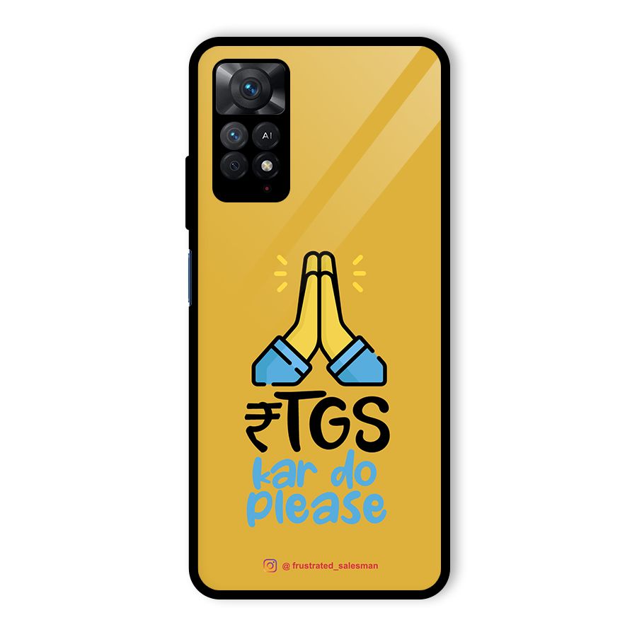 RTGS Kar Do Please Mustard Yellow Glass Back Case for Redmi Note 11 Pro
