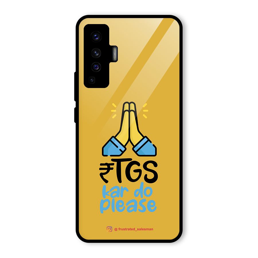 RTGS Kar Do Please Mustard Yellow Glass Back Case for Vivo X50