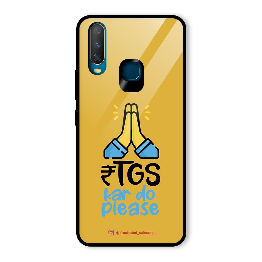 RTGS Kar Do Please Mustard Yellow Glass Back Case for Vivo Y17