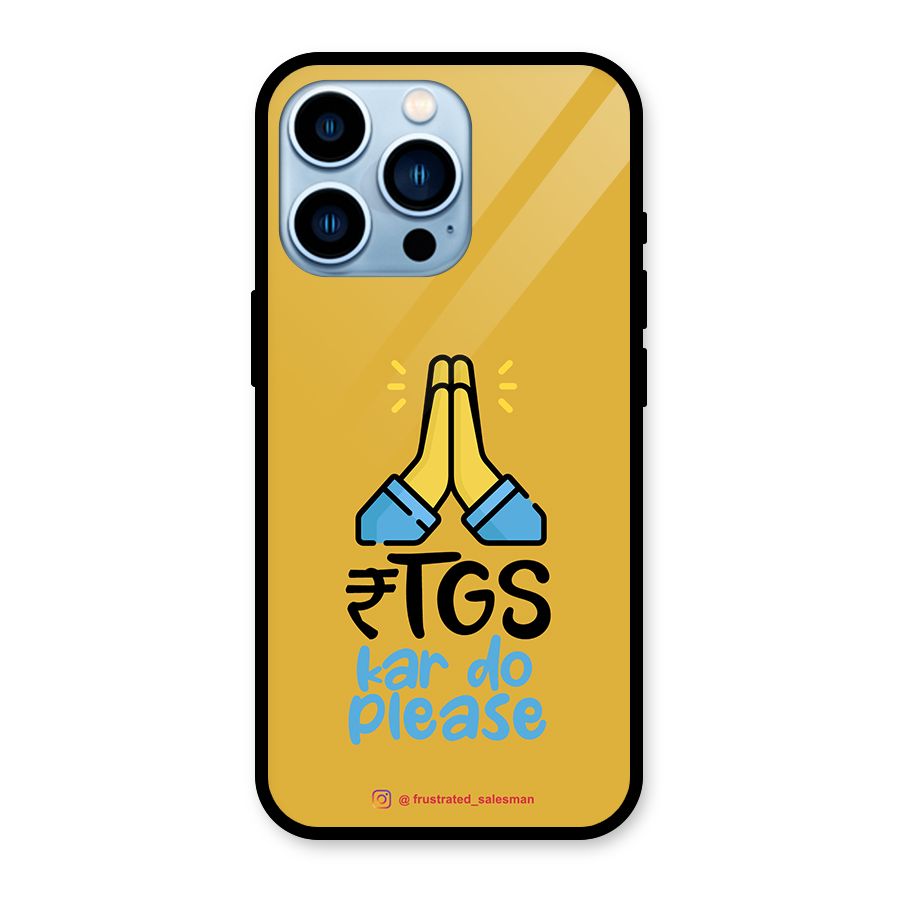 RTGS Kar Do Please Mustard Yellow Glass Back Case for iPhone 13 Pro