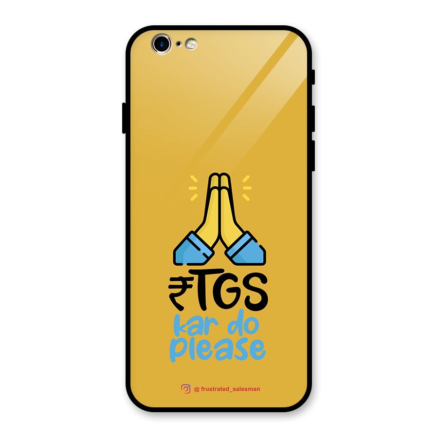 RTGS Kar Do Please Mustard Yellow Glass Back Case for iPhone 6 6S