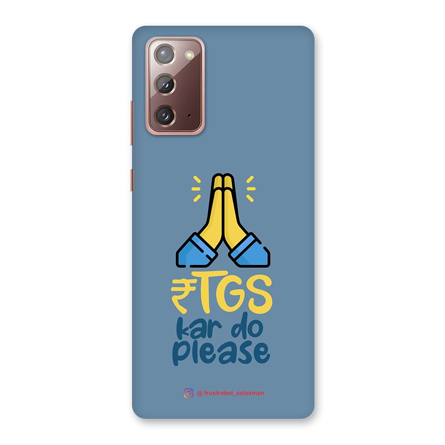 RTGS Kar Do Please SteelBlue Back Case for Galaxy Note 20
