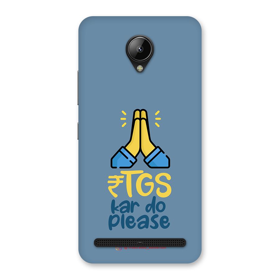 RTGS Kar Do Please SteelBlue Back Case for Lenovo C2