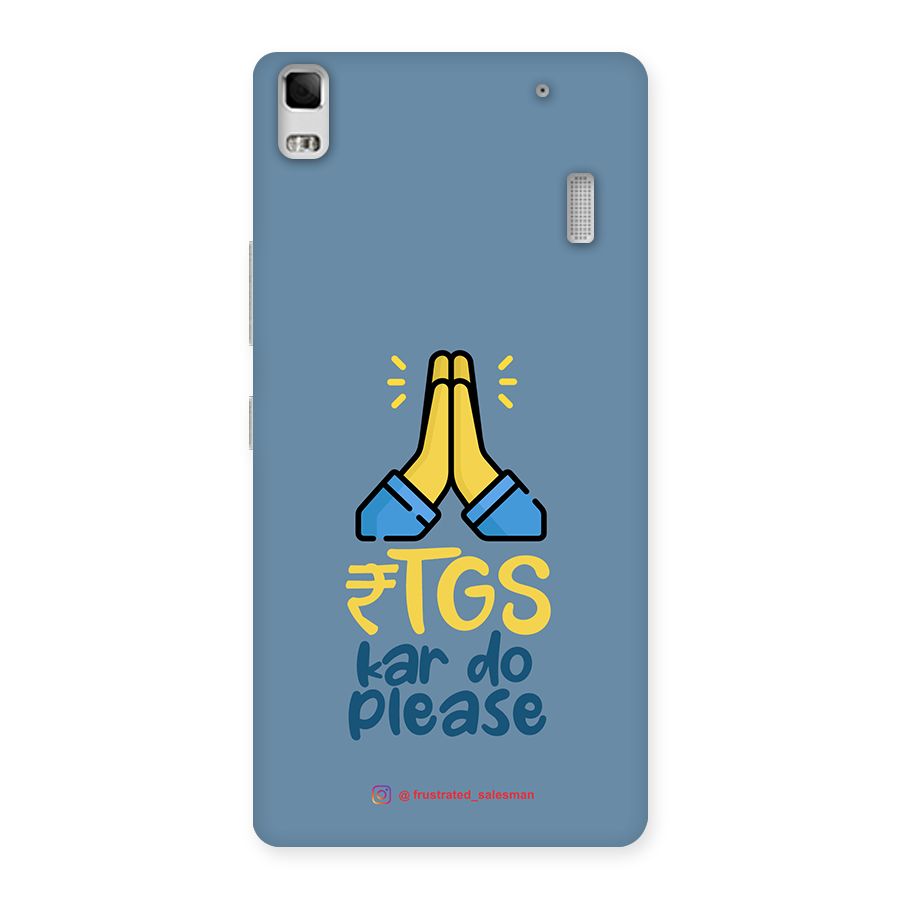 RTGS Kar Do Please SteelBlue Back Case for Lenovo K3 Note