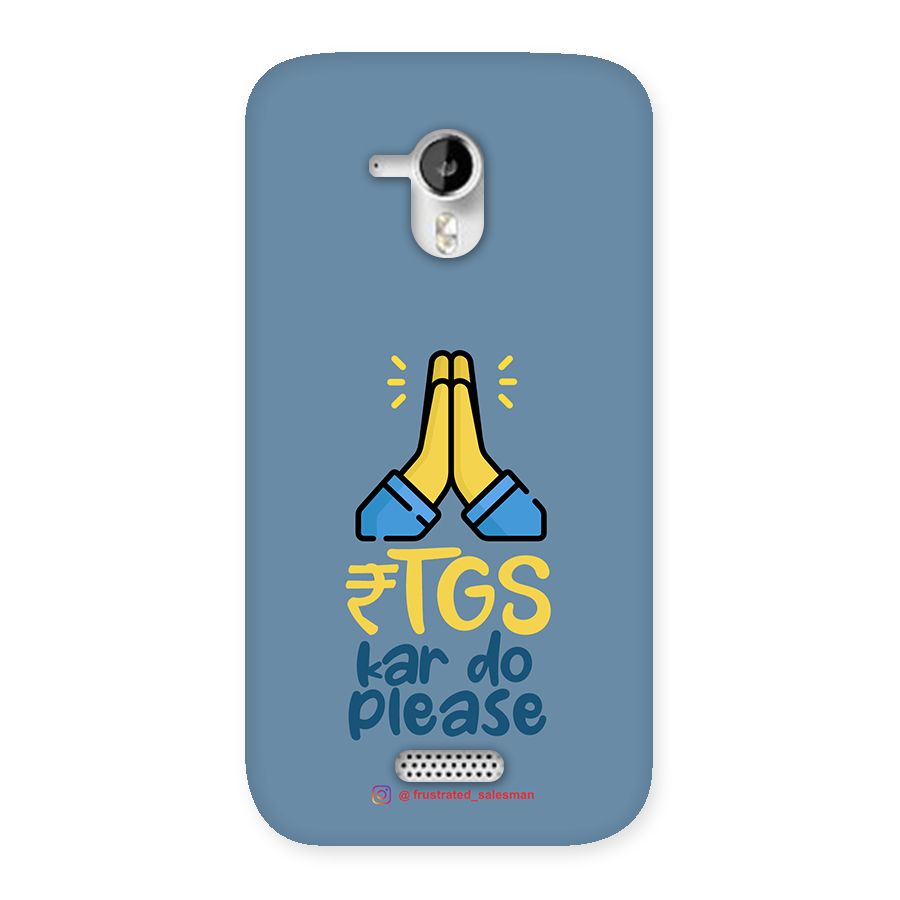 RTGS Kar Do Please SteelBlue Back Case for Micromax Canvas HD A116
