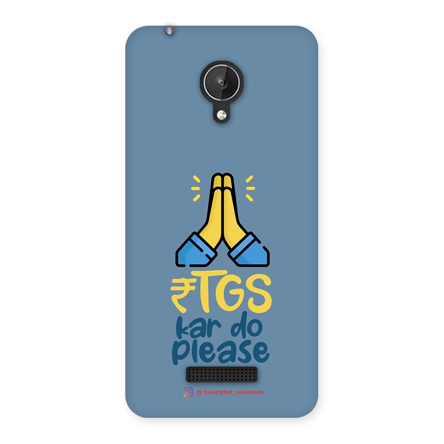 RTGS Kar Do Please SteelBlue Back Case for Micromax Canvas Spark Q380