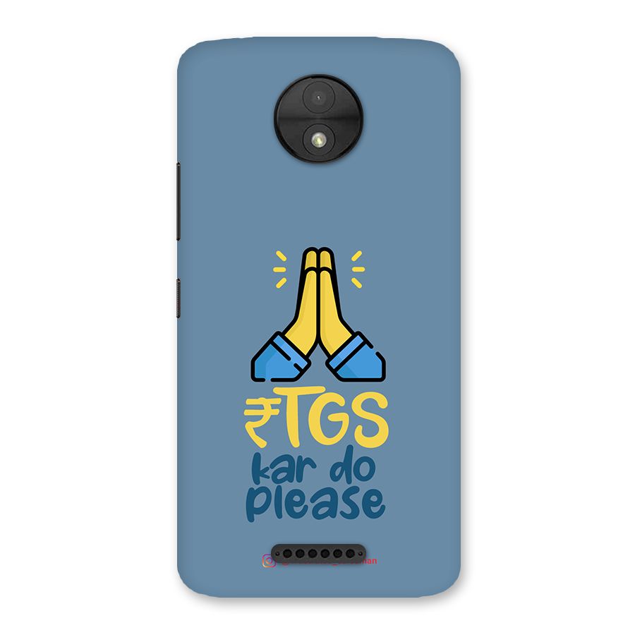 RTGS Kar Do Please SteelBlue Back Case for Moto C