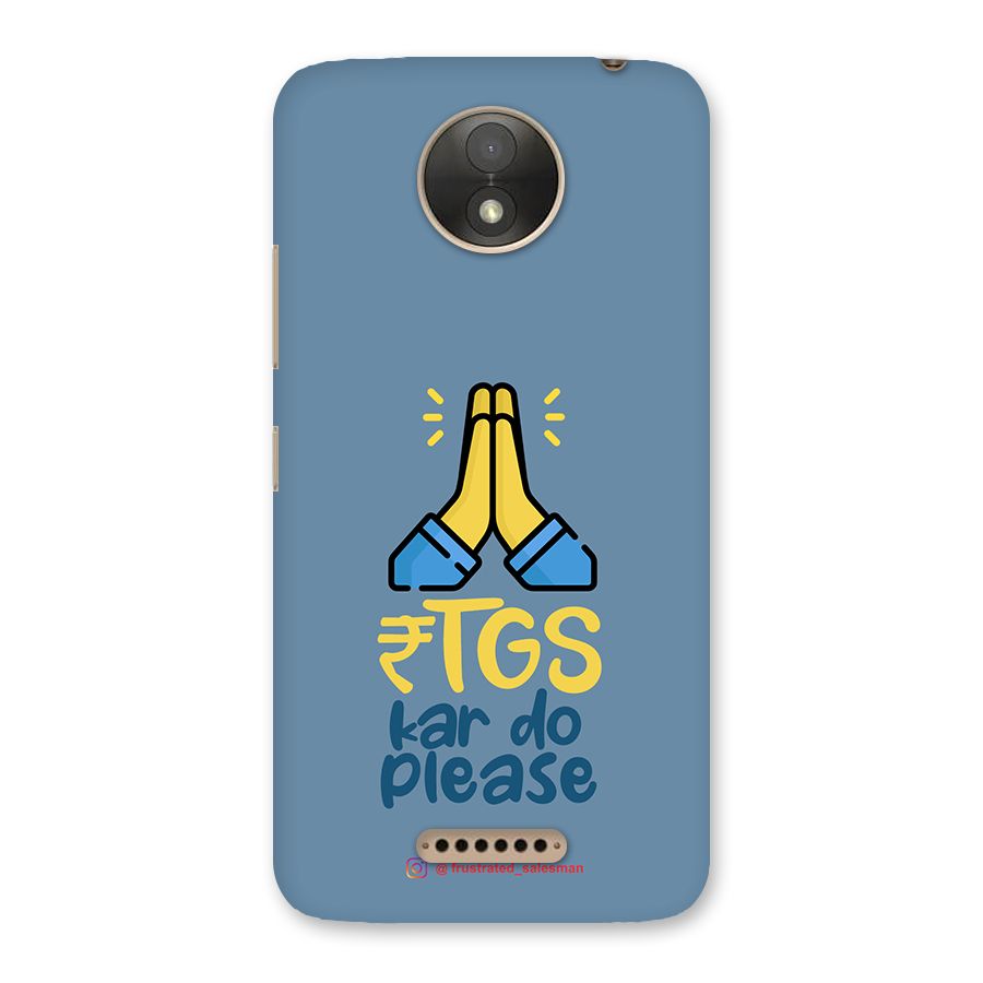 RTGS Kar Do Please SteelBlue Back Case for Moto C Plus