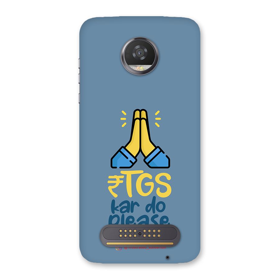 RTGS Kar Do Please SteelBlue Back Case for Moto Z2 Play