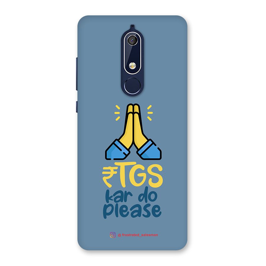 RTGS Kar Do Please SteelBlue Back Case for Nokia 5.1