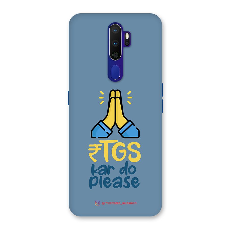 RTGS Kar Do Please SteelBlue Back Case for Oppo A9 (2020)