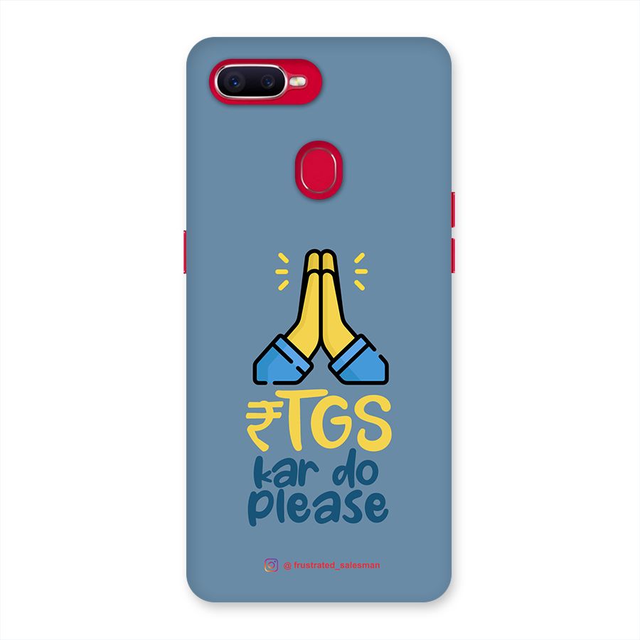 RTGS Kar Do Please SteelBlue Back Case for Oppo F9 Pro