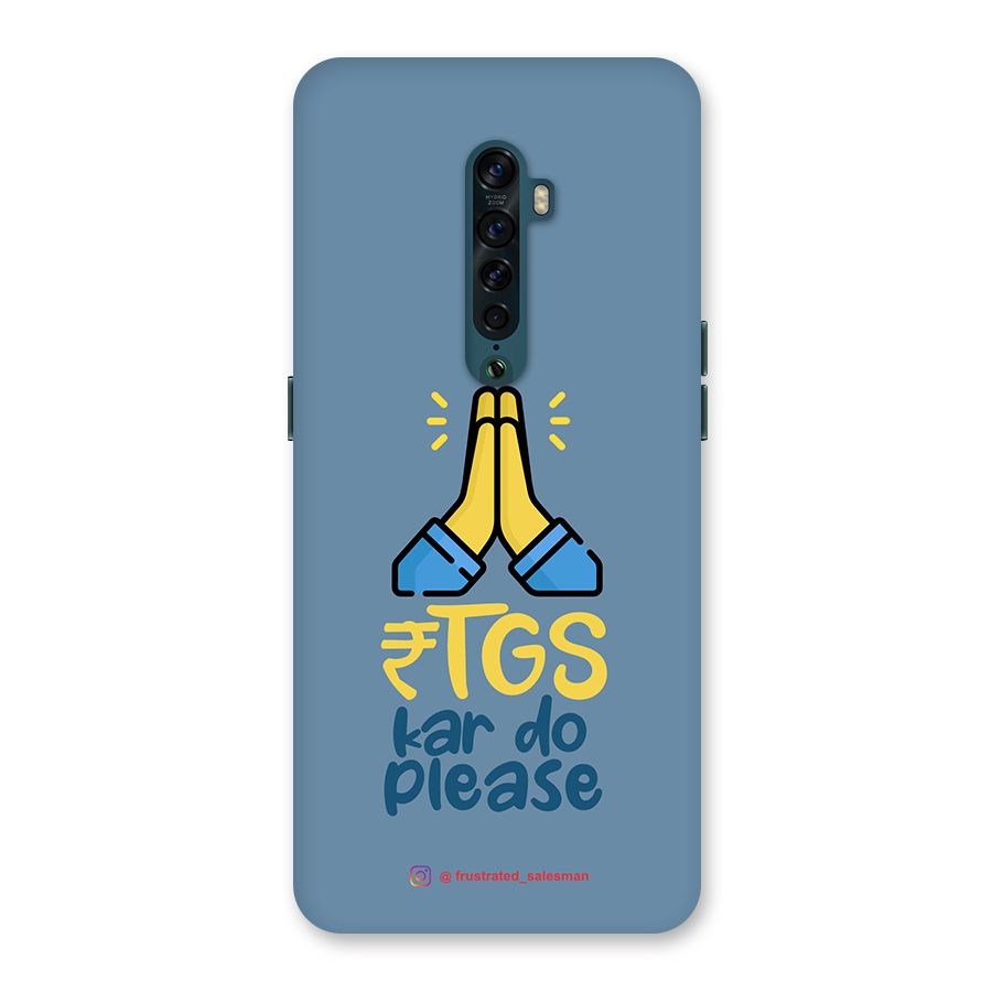 RTGS Kar Do Please SteelBlue Back Case for Oppo Reno2