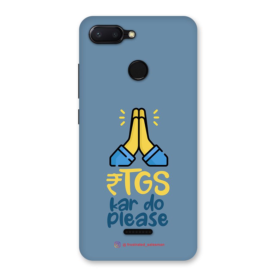 RTGS Kar Do Please SteelBlue Back Case for Redmi 6