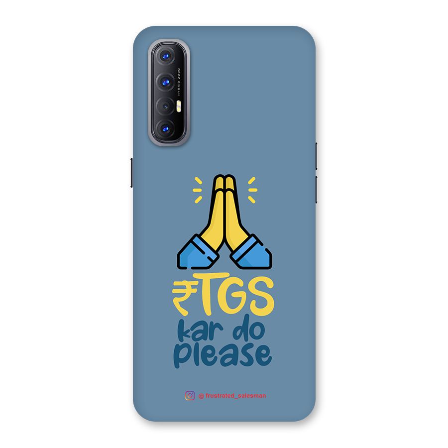 RTGS Kar Do Please SteelBlue Back Case for Reno3 Pro