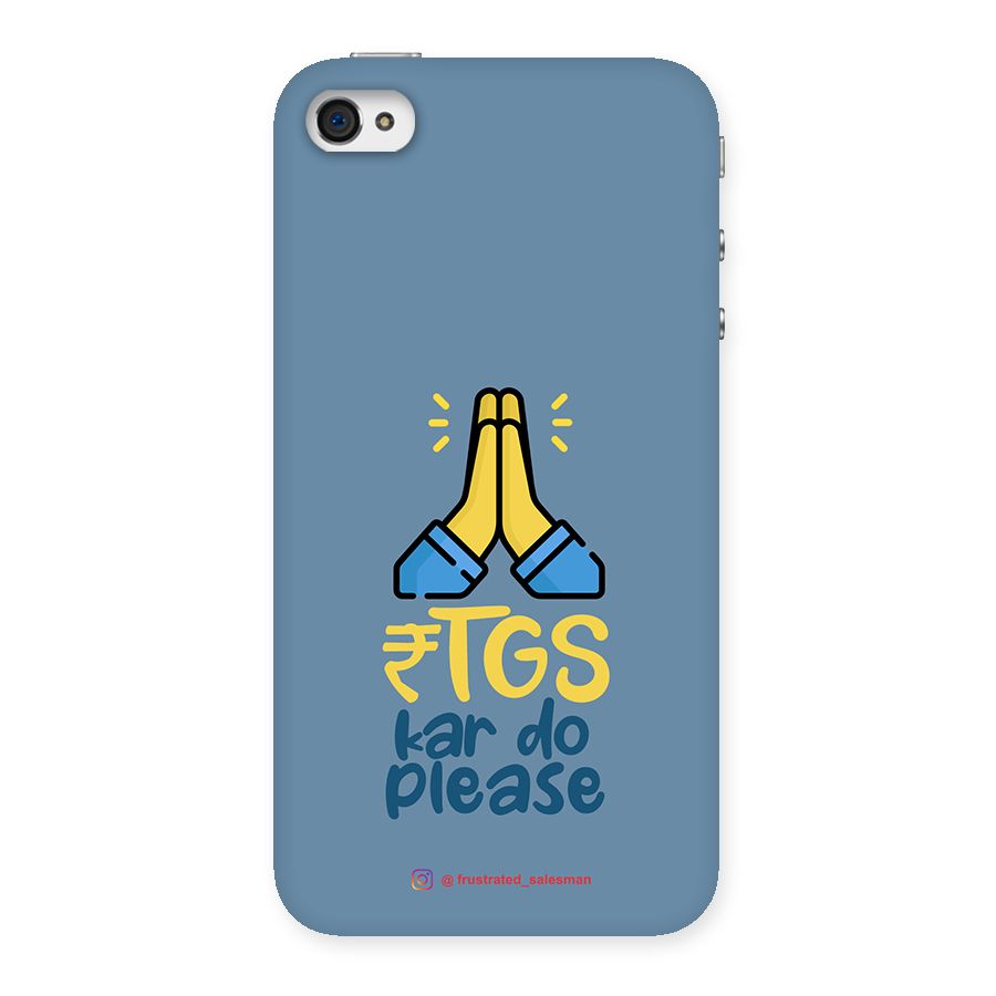 RTGS Kar Do Please SteelBlue Back Case for iPhone 4 4s