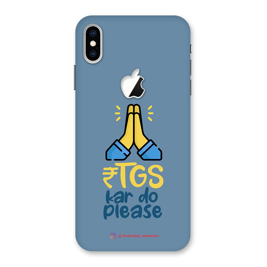 RTGS Kar Do Please SteelBlue Back Case for iPhone XS Max Apple Cut