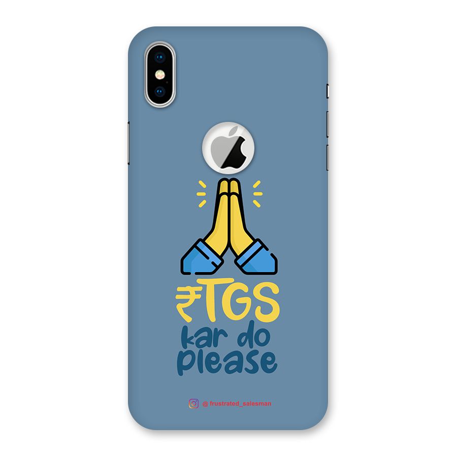 RTGS Kar Do Please SteelBlue Back Case for iPhone X Logo Cut