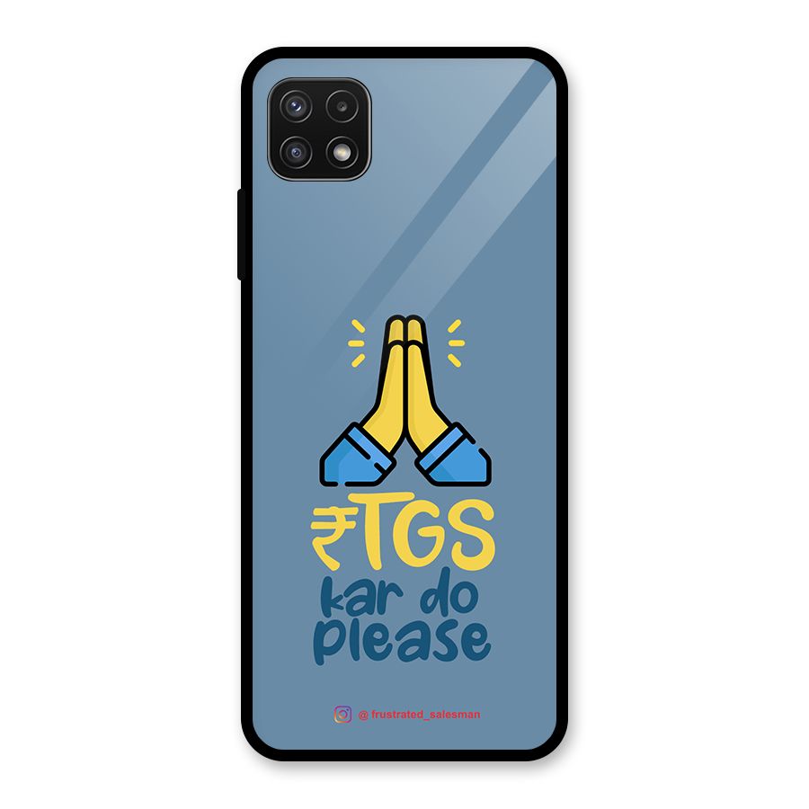 RTGS Kar Do Please SteelBlue Glass Back Case for Galaxy A22 5G