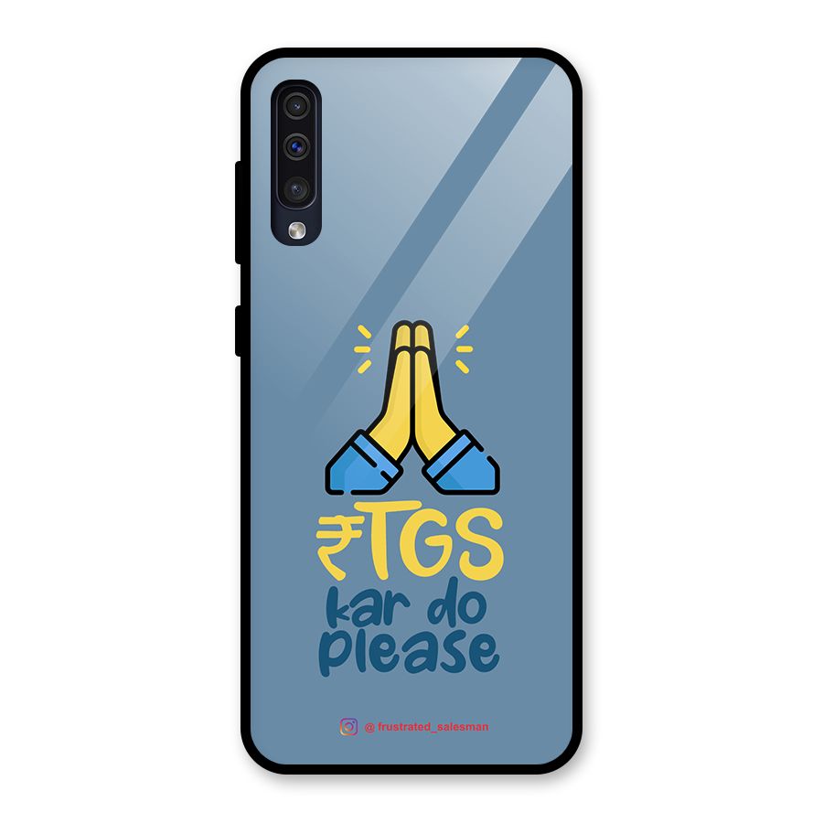 RTGS Kar Do Please SteelBlue Glass Back Case for Galaxy A50s