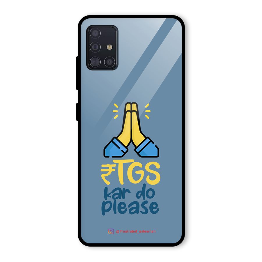 RTGS Kar Do Please SteelBlue Glass Back Case for Galaxy A51