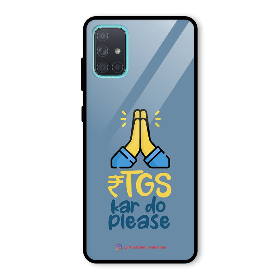 RTGS Kar Do Please SteelBlue Glass Back Case for Galaxy A71